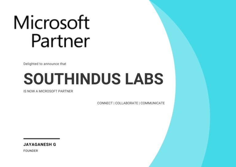 SouthIndus Labs is a microsoft partner that support clients with required Microsoft products and solutions.